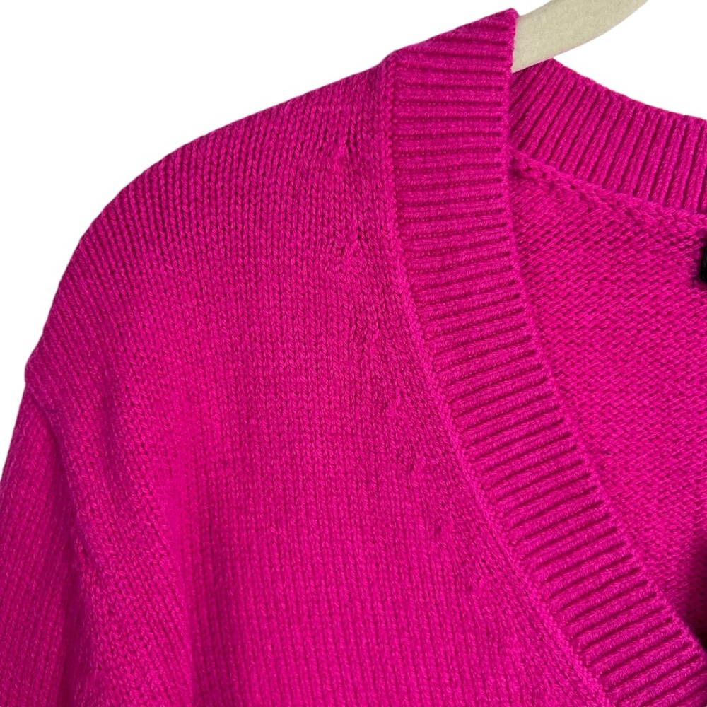 Banana Republic Factory Perfectly Soft V-Neck Sweater Berry Pink Size Petite L - Picture 5 of 14